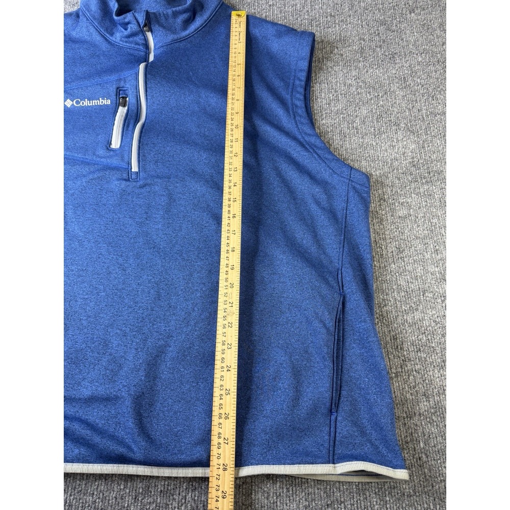 Columbia Golf Blue‎ Performance Vest XXL 2TG Quarter Zip Brushed Interior - Picture 8 of 9